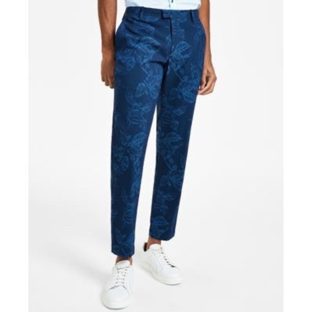 INC Men's Finley Slim-Fit Foliage Print Pants Size 33‎
